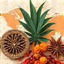 An icon representing global selection, showing a collage of international spices.